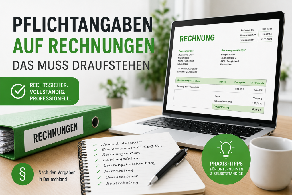 Pflichtangaben auf Rechnungen